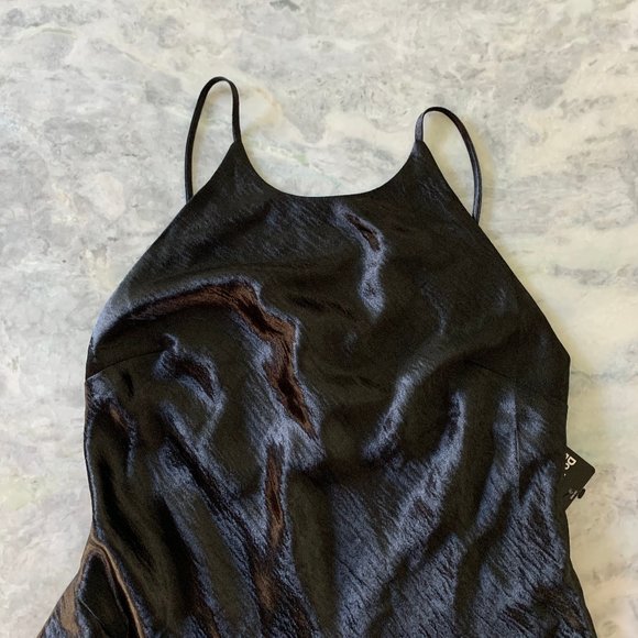 Express black halter open back satin maxi dress - Picture 14 of 14